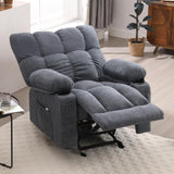 Massage Recliner Chair for Adults with Lumbar Heating Rocker Recliners with 2 Cup Holders and USB Charge Port for Living Room KWKSV