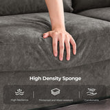 COPIAE 3 Seater Sofa Couch with Deep Seat, 90" Modern Upholstered Sofa with Armrests, Easy Installation, Comfy Couches for Living Room, Apartment, Gray COPIAE