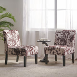 Christopher Knight Home Kassi Fabric Accent Chairs, 2-Pcs Set, Milk Cow Christopher Knight Home