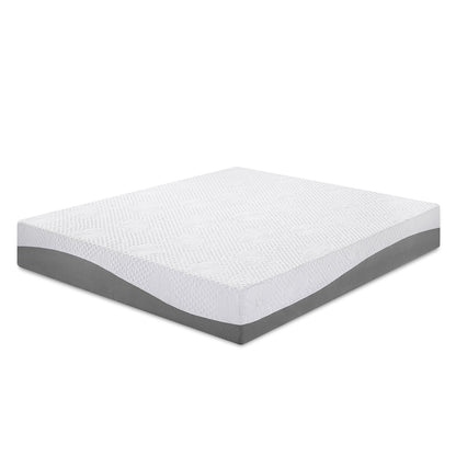 PrimaSleep Twin Mattress, 10 Inch Gel Memory Foam Mattress, Gel Infused for Comfort and Pressure Relief, CertiPUR-US Certified, Bed-in-a-Box, Medium Firm, Grey, Twin Size