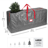Zober Christmas Tree Storage Bag - Fits 9 Ft Artificial Trees - Plastic, Waterproof Christmas Tree Bag - Strong, Durable Handles - Labeling Card Slot - Gray ZOBER