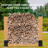 Foozet Firewood Rack Outdoor with Wood Screws Log Rack Heavy Duty Steel Adjustable to Any Length Station Firewood Bracket Kit Black Medium Foozet