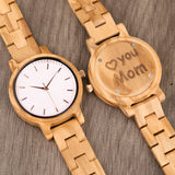 Wood Watch Engraved for Women Wooden Casual Personalized Wristwatch for Her Anniversary Watch Mother's Day Watch LMWOOD