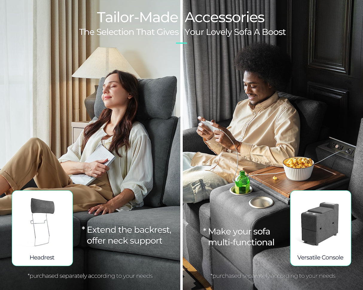 LINSY HOME Modular Sectional Sofa, Convertible U Shaped Sofa Couch with Storage, Memory Foam, Modular Sectionals with Ottomans, 6 Seat Sofa Couch with Chaise for Living Room, Dark Grey LINSY HOME