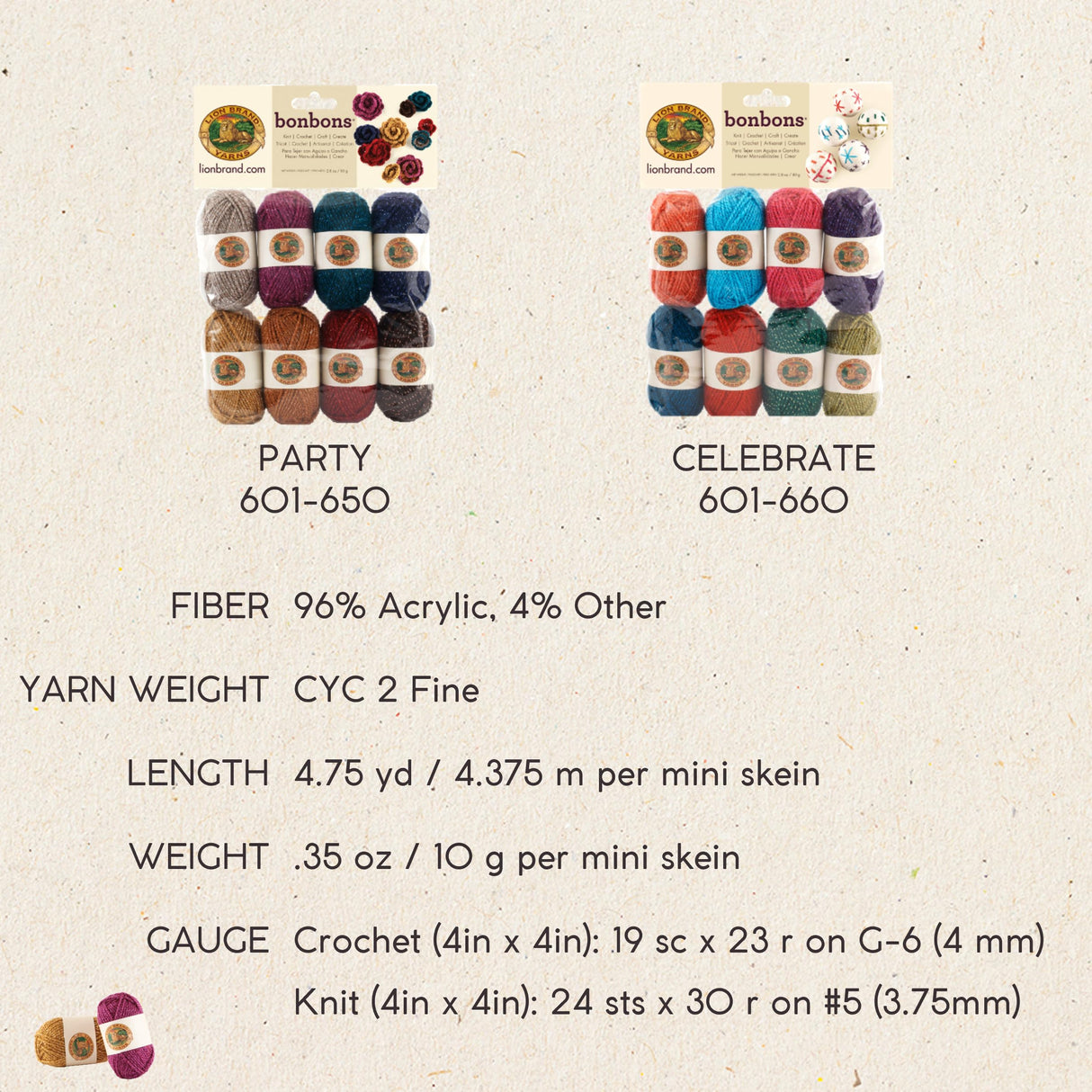 Lion Brand Yarn BonBons Yarn Pack Brights Lion Brand Yarn