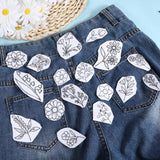 2 Sheets 39 PCS Water Soluble Embroidery Patterns, Stick and Stitch Embroidery Designs, Stick and Stitch Stencil Hand Stitching for Sewing Enthusiasts and Beginners, Large Flowers and Leaves YQQYG