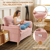 Urhanherry 47" Small Sofa Couch for Bedroom, Soft Chenille loveseat Mini Couch with Throw Pillow and Removable Cushion Cover for Small Spaces, Living Room, Apartment, Dorm, Office(Pink) Urhanherry