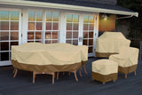 Classic Accessories Veranda Water-Resistant 108 Inch Rectangular/Oval Patio Table & Chair Set Cover, Outdoor Table Cover Classic Accessories
