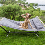 SUNCREAT 2 Person Hammock with Stand, Heavy Duty Portable Hammocks, 475 lbs Capacity, Dark Grey SUNCREAT