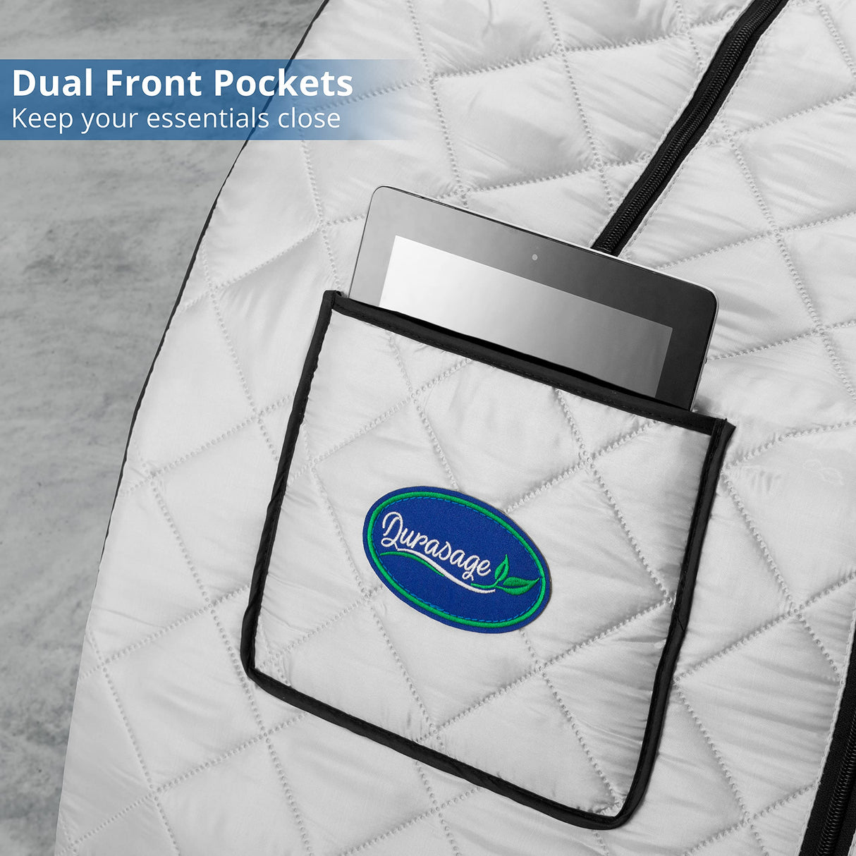 Durasage Oversized Portable Personal Steam Sauna Spa for Relaxation at Home, 60 Minute Timer, 800 Watt Steam Generator, Chair Included (Silver) Durasage