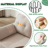 Chireca 102" Convertible Sectional Sofa, Modern L Shaped Couch with Storage Ottoman and Side Pockets, 4 Seater Sofa for Living Room Apartment, Beige Chireca