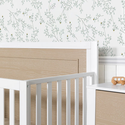 Carter's by DaVinci Radley 4-in-1 Convertible Crib in White & Coastwood, Greenguard Gold Certified - WoodArtSupply