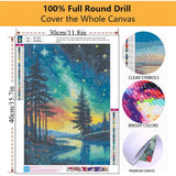 Mowana Aurora Diamond Art Kits for Adults - Northern Lights Diamond Painting Kits for Adults Beginners, 5D DIY Full Drill Rhinestone Gem Art Painting for Wall Decor and Gifts 2 Pack 12x16inch Mowana