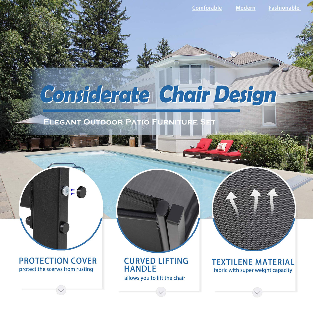 Vongrasig 4 Pieces Patio Furniture Sets,Outdoor Patio Conversation Sets with Glass Coffee Table, Small Porch Balcony Furniture, Patio Table and Chairs Set for Garden, Backyard (Black) Vongrasig