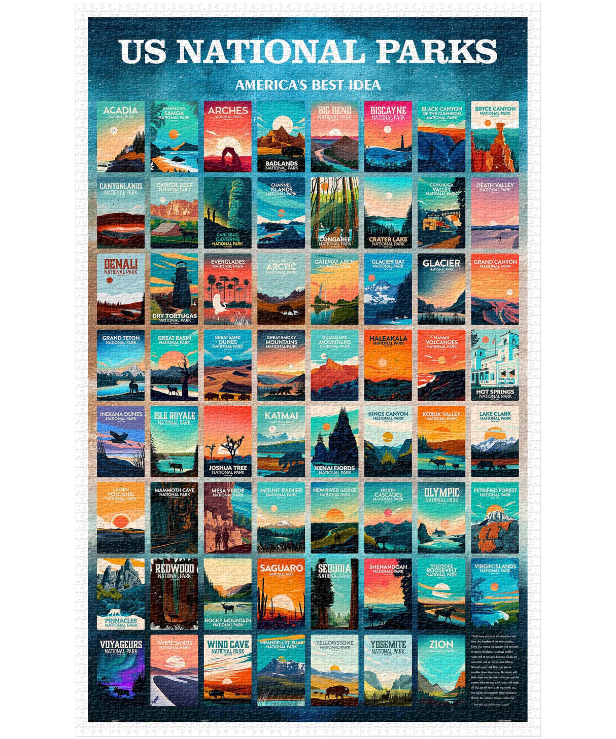 PieceRelax Plastic Jigsaw Puzzles for Adults 4000 Pieces - Studio Inception - US National Parks Most Satisfying Table Games and Gifts No Puzzle Mat Required [H3786] PieceRelax