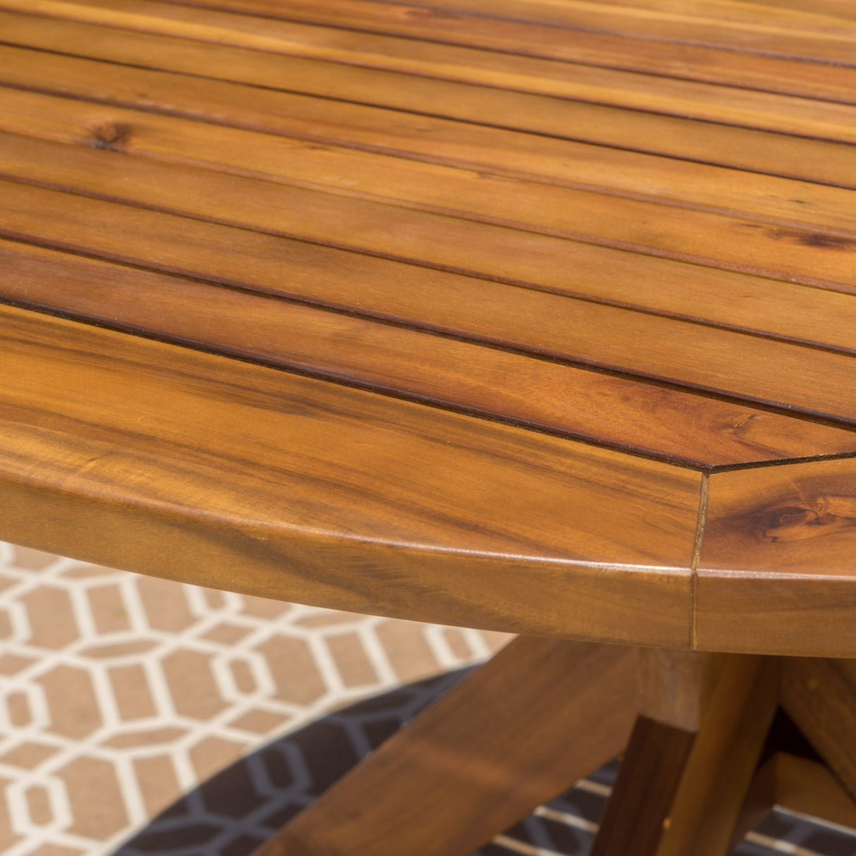 Christopher Knight Home Stamford Outdoor Acacia Wood Round Dining Table, Teak Finish Christopher Knight Home