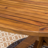 Christopher Knight Home Stamford Outdoor Acacia Wood Round Dining Table, Teak Finish Christopher Knight Home