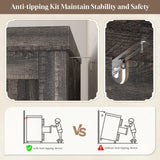 EnHomee Dresser for Bedroom with 7 Drawers Wood Dresser with Smooth Metal Rail Long Dressers & Chests of Drawers Farmhouse Dresser for Bedroom Dresser TV Stand for Bedroom, Closet, Dark Rustic Oak EnHomee