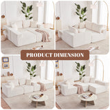 Weture 108” Modular Sectional Sofa, Cloud Sectional Couch with Deep Seat, Modern Modular L-Shape Sofa with Chaise,Upholstered Couches for Living Room (Corduroy, Beige) Weture