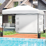 Tunbne 10'x10' Pop Up Canopy Tent with Sidewall and 6 Pockets, Patented One Push, Instant Shade Canopy with Vented Roof for Patio Outdoor, Case, 8 Stakes, 4 Ropes, 4 Sandbags (White) Tunbne