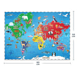World Map Puzzle for Kids - 75 Piece - World Puzzles with Continents - Childrens Jigsaw Geography Puzzles for Kids Ages 4-8, 5, 6, 7, 8-10 Year Olds - Globe Atlas Puzzle Maps Momo & Nashi