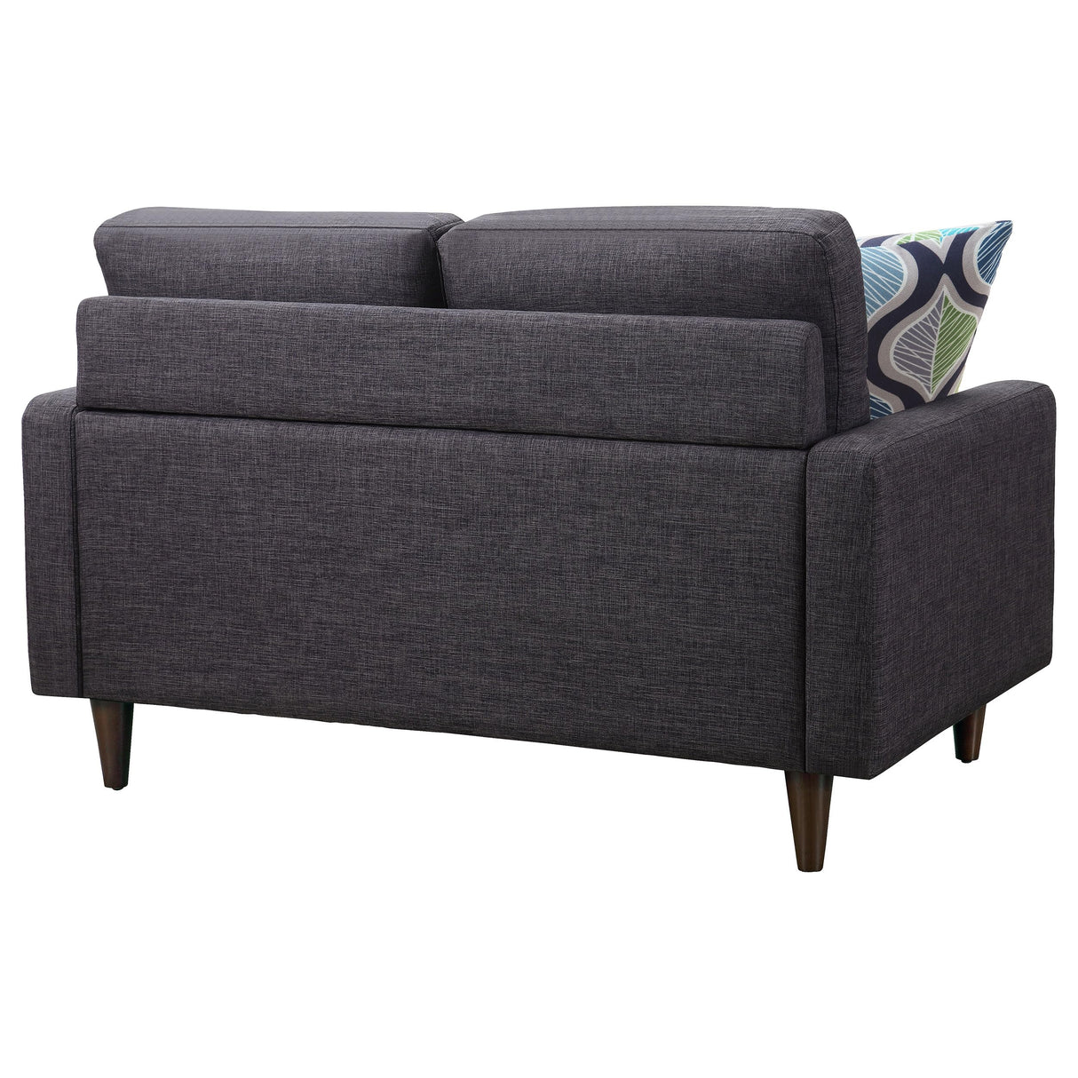 Coaster Home Furnishings - Watsonville - Wood & Fabric - Upholstered Tufted Loveseat with Track Arms, and Accent Pillows - Living Room - Gray - 552002 Coaster Fine Furniture