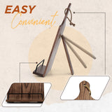 FANATU Cookbook Stand, Rustic Wood Cookbook Holder Cutting Board Style, Adjustable Recipe Ipad Tablet Book Holder and Stand for Kitchen with Anti-Slip Kickstand (Dark Brown) FANATU