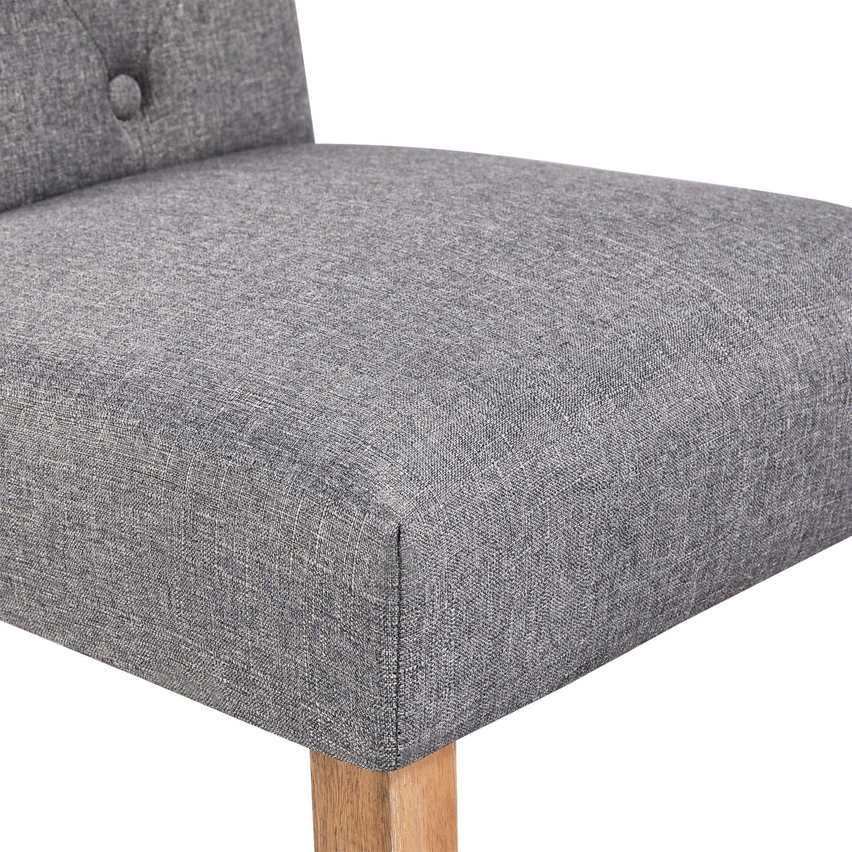 Yaheetech Dining Chairs Set of 6 Fabric Upholstered Dining Chairs Padded Chairs Button Tufted Kitchen Chairs With Solid Wood Legs for Home, Dining Room, Kitchen, Dark Gray Yaheetech