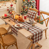 Red White Plaid Christmas Table Runner, Winter Holiday Table Runners 72 inches Long Xmas Decorations Indoor Outdoor Farmhouse Home Kitchen Dining Party Decor AQOTHES
