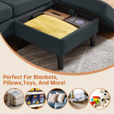 Enobala 79" Convertible Sectional Sofa, Modern L Shaped 3 Seat Couch with Reversible Ottoman for Living Room (#Dark Grey) Enobala