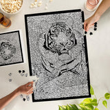 Lantern Press Tiger, Coloring Book 1000 Piece Jigsaw Puzzle for Adults, Made in USA with Reference Poster Lantern Press