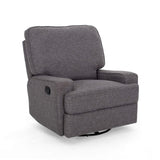 QKFF 36'' Wide Swivel Glider Recliner Chair, Manual Single Recliner with Triple Motion, Plush Cushioning, Traditional Modern Design for Living Room, Nursery, Bedroom QKFF