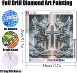 Ekuxom Cross Diamond Art Painting Kits for Adults, Glow Christian Diamond Art Kits, Full Round Religious Diamond Art Paint by Diamond Dots Wall Art Decor 14x14 in Ekuxom