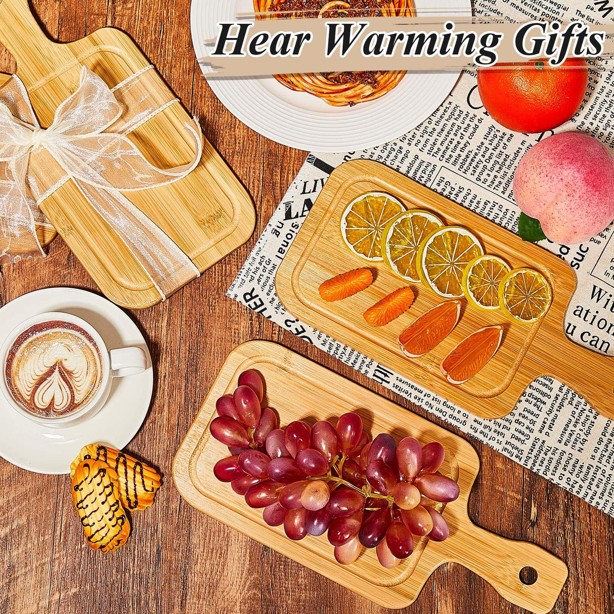 Kigley 20 Pcs Small Bamboo Cutting Board Bulk Wedding Engraved Blanks Board Chopping Board Customized Laser Board for Wedding Housewarming Gift (Bamboo Color,11 x 5.12 Inch) Kigley