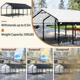 JY QAQA 12 x 20 ft Metal Carport, Heavy Duty Carport Canopy with Galvanized Steel Roof, Outdoor Car Tent Metal Garage Shelter for Car, SUV, Trucks and Boats JY QAQA PET