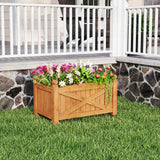 HAPPYGRILL Wooden Raised Garden Bed, Solid Wood Gardening Plant Container w/Drainage Holes for Flower Vegetable Fruit, Outdoor Elevated Planter Box for Patio Garden Yard Balcony (25”x 16”x 15”) HAPPYGRILL