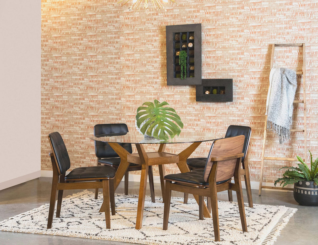 Coaster Furniture Paxton Mid Century Modern Wood Table Base Only Glass Top Sold Separately Nutmeg Brown 122180 Coaster Home Furnishings