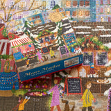 Galison Merry Market – 1000 Piece Foil Joy Laforme Jigsaw Puzzle Featuring Merry and Festive Outdoor Market for The Holidays with Gold Foil Accents Galison