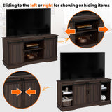 Yaheetech TV Stand for TVs Up to 65 inch, Farmhouse Media Entertainment Center, 58'' TV Console Table with Adjustable Shelves & Sliding Barn Doors for Living Room, Dark Walnut Yaheetech