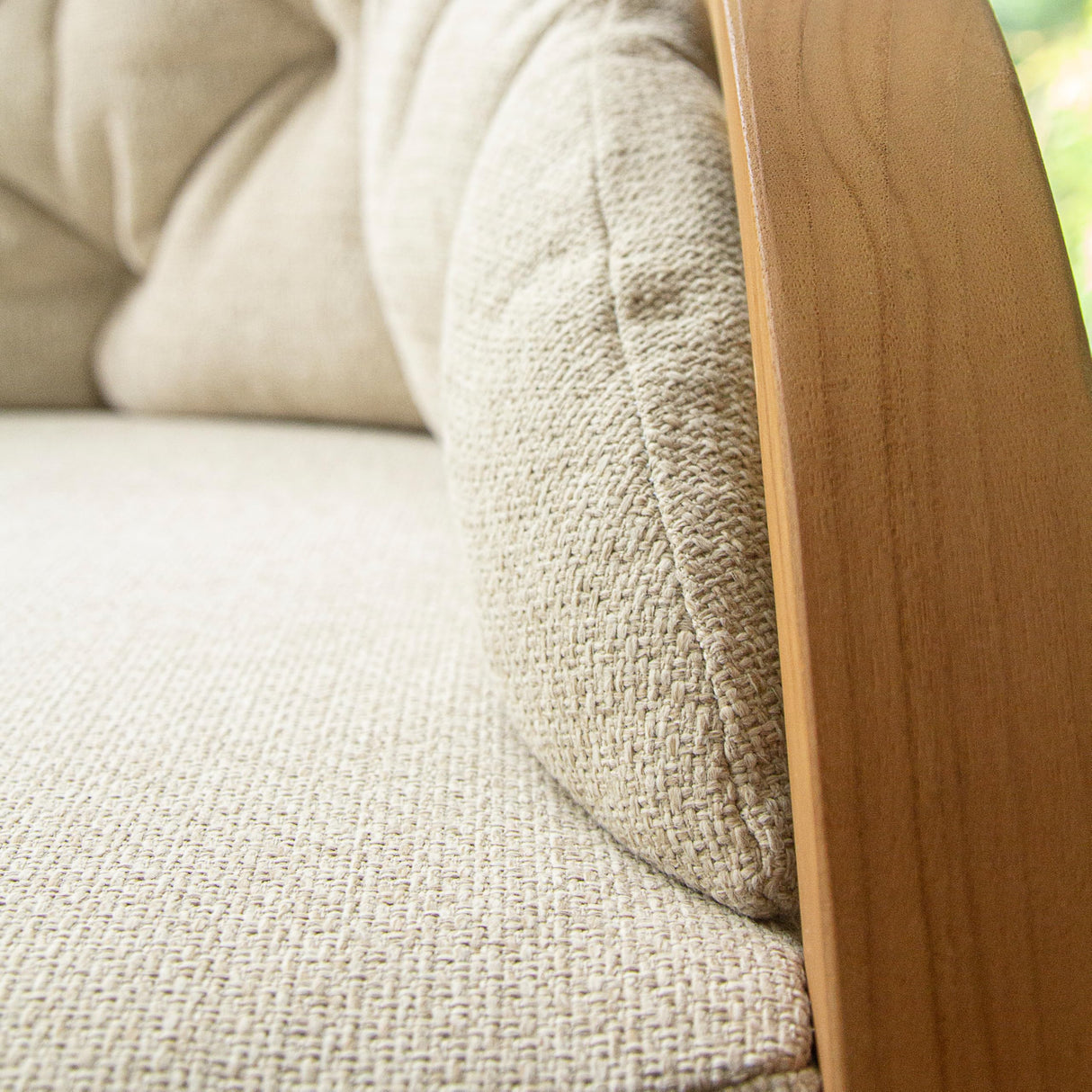 Cambridge Casual Barnese Wood Oversized Patio Lounge Chair, Natural Teak/Tan Cushion Cambridge Casual