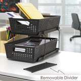 Simple Houseware 2 Tier Bathroom Organizer Tray Pull-Out Sliding Drawer/Under-Sink Storage, Black Simple Houseware