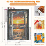 CEOVR Diamond Painting Kits for Adults, Beach Sunset Diamond Art Dots 5D Full Drill DIY Gem Art, Adult Crafts Kits Arts and Crafts, Wall Decor for Home Office 12x16in CEOVR