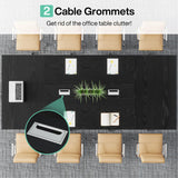 Tribesigns 8FT Conference Table, 94.49 L x 47.24 W x 29.53 H Inches Large Meeting Podcast Table for 10 People, Business Style Wooden Training Table with Strong Metal Frame for Office Conference Tribesigns
