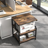 jarrvz Large Printer Stand, Removable and Fixed Printer Stand, Large Fax Machine Printer Stand, Laser Printer Stand, Printer Stand with Storage Space, Scanner Office Rolling Carriage, Retro Brown jarrvz