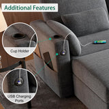 Modular Sectional Sofa with Storage, U Shaped Sectional Sofa with Chaise & Ottomans, Convertible 6 Seat Couch for Living Room with High Supportive Waist Pillow and Cup Holder ISHUHL