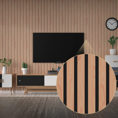 F3C | 2 Packs Acoustic Wood Wall Veneer Slat Panels | 3D Wood Slat Acoustic Panels | Decorative Soundproof Panels | Interior Design for Walls and Ceilings | 94.49’’ x 12.60’’ x 0.78 ‘’ (Walnu - WoodArtSupply