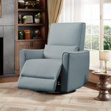IDEALHOUSE Swivel Rocking Nursery Recliner Chair Rocker Recliner Glider Deep Seat PU Leather Sofa Chair with high Backrest for Nursery, Living Room, Bedroom & Home Movie Theater (Gray) IDEALHOUSE