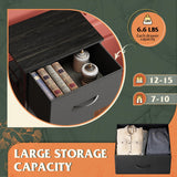 WLIVE Dresser with 4 Drawers, Fabric Storage Tower, Organizer Unit for Bedroom, Hallway, Entryway, Closets, Sturdy Steel Frame, Wood Top, Easy Pull Handle, Charcoal Black WLIVE