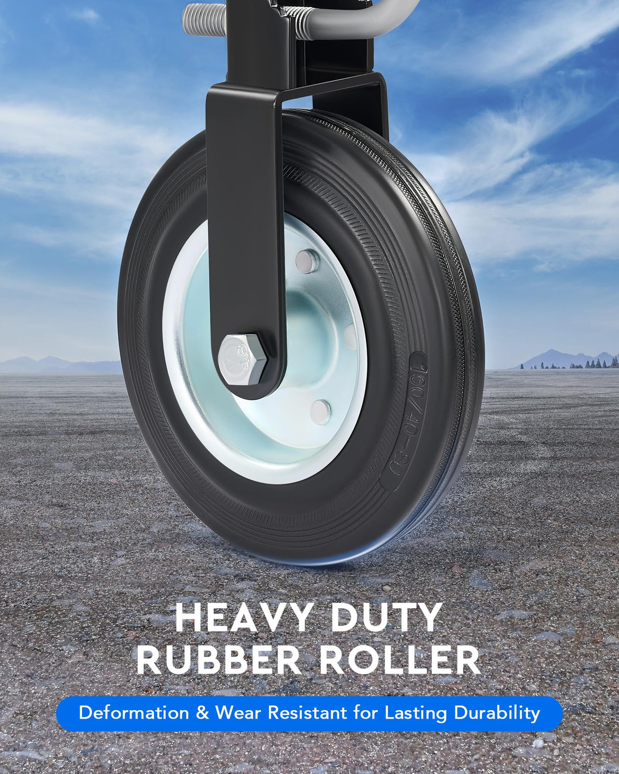 CO-Z 1 Pack Heavy Duty 6" Gate Wheel for Rolling Gate, 500 lb Capacity Chain Link Fence Gate Helper Wheel Fits 1-5/8" to 2" Tubes, Undermount Metal Swing Gate Caster with Adjustable Angle CO-Z