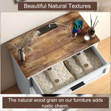 GEPELCN Farmhouse 4 Drawers Dresser for Bedroom Rustic Chest of Drawers with Natural Texture White Drawers Organizer for Living Room Hallway GEPELCN